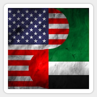 USA and United Arab Emirates UAE Dual Flag Yin Yang Combination Sticker